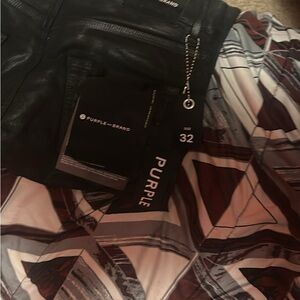 Purple Brand Black Leather Pants